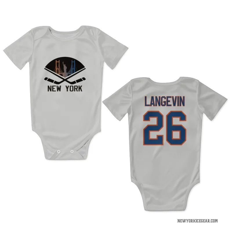 Dave Langevin  White New York Islanders  Newborn & Infant Bodysuit