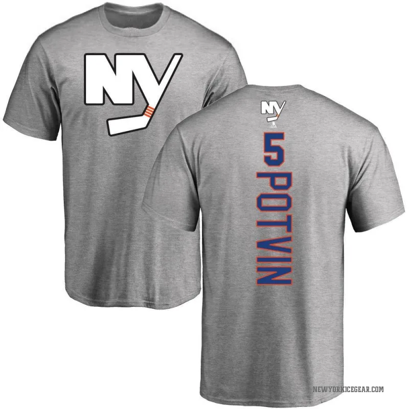 Denis Potvin Men's Ash New York Islanders Backer T-Shirt -