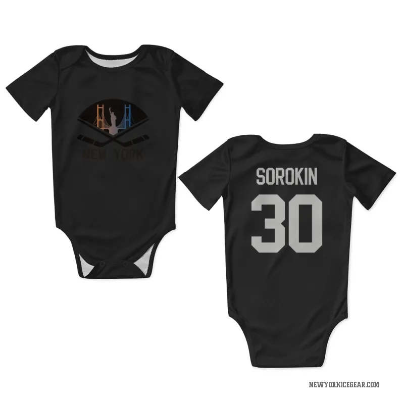 Ilya Sorokin  Gray New York Islanders   Dark  Newborn & Infant Bodysuit