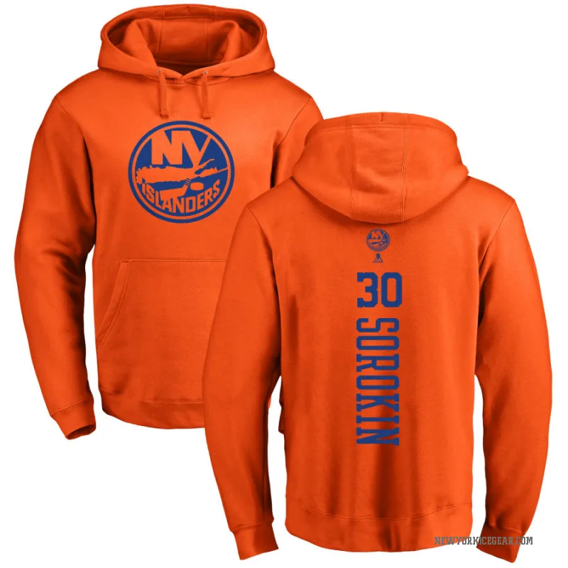Ilya Sorokin Men's Orange New York Islanders Branded One Color Backer Pullover Hoodie