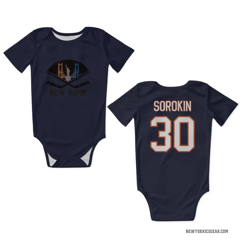 Ilya Sorokin  Navy New York Islanders  Newborn & Infant Bodysuit