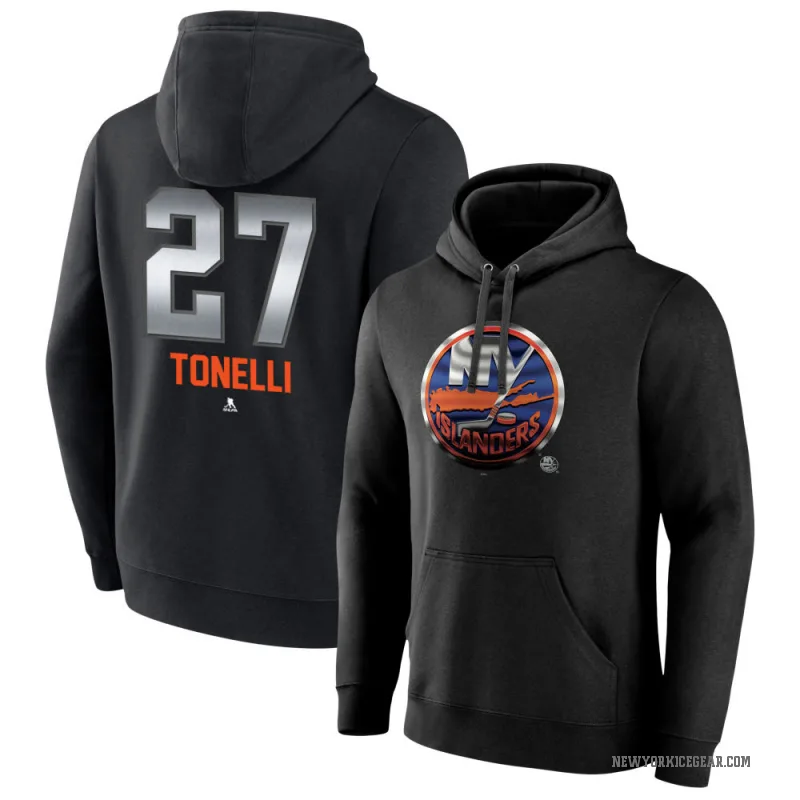 John Tonelli Men's Black New York Islanders Branded Midnight Mascot Logo Pullover Hoodie