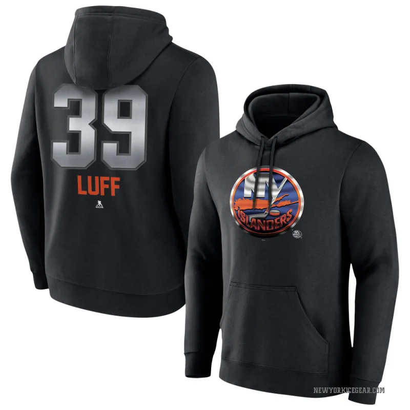 Matt Luff Men's Black New York Islanders Branded Midnight Mascot Logo Pullover Hoodie