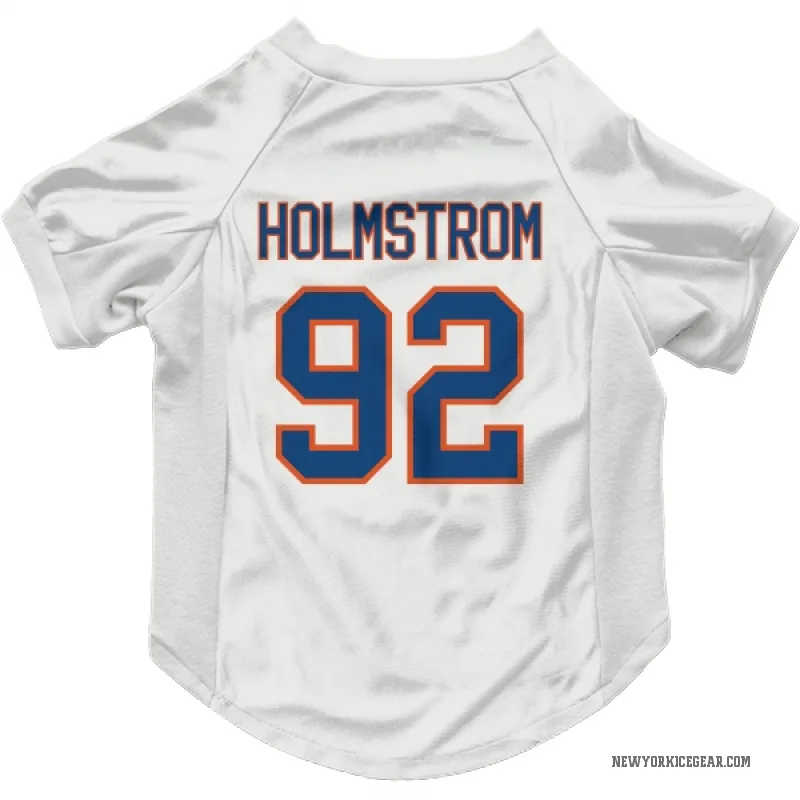 Simon Holmstrom  White New York Islanders  Cat & Dog Pet Jersey
