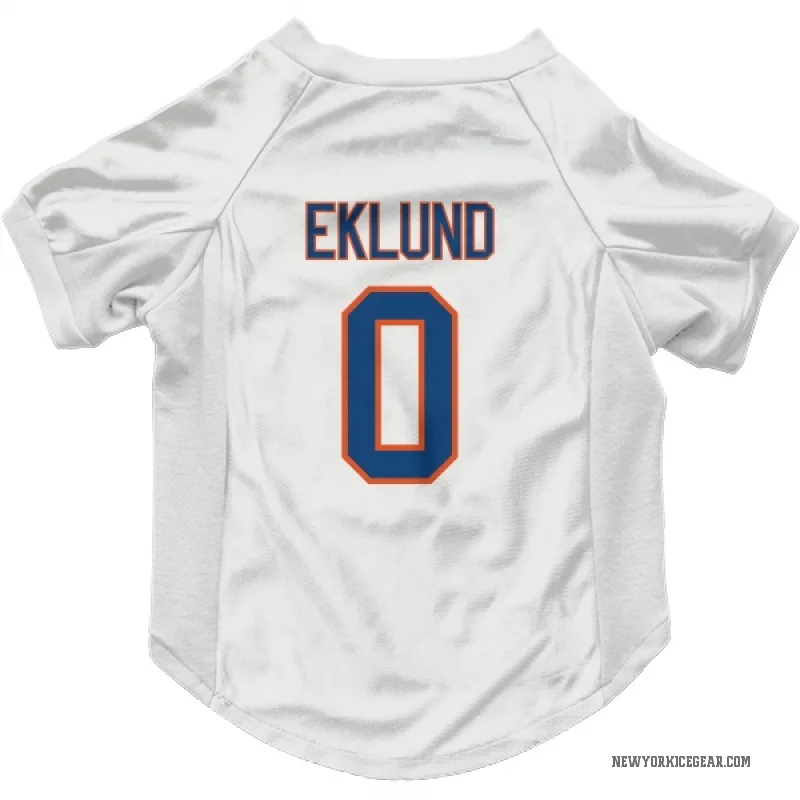 Victor Eklund  White New York Islanders  Cat & Dog Pet Jersey