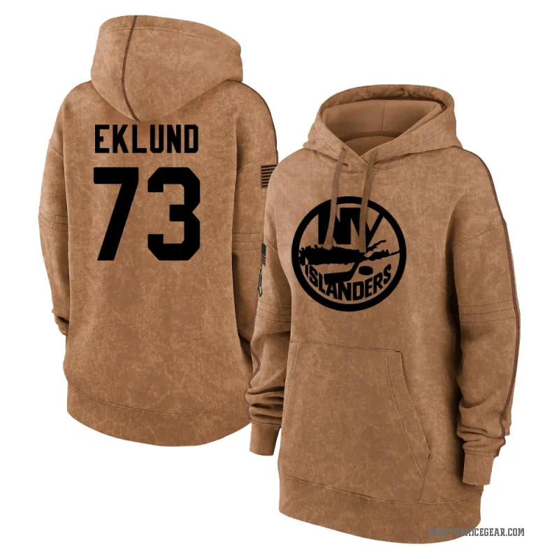 Victor Eklund Women's Brown New York Islanders 2023 Salute to Service Pullover Hoodie