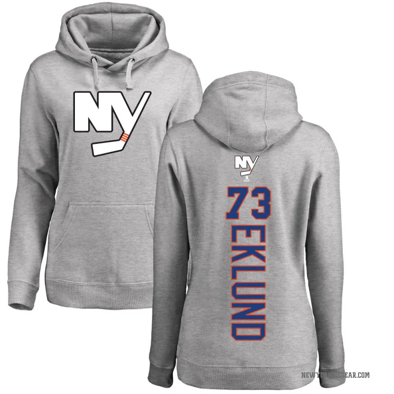 Victor Eklund Women's New York Islanders Branded Ash Backer Pullover Hoodie